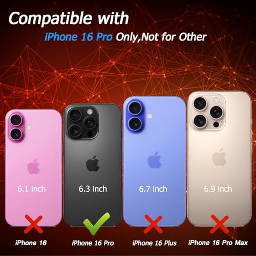 Battery Case for iPhone 16 Pro, [10000mAh] Enhanced Portable Protective Smart Qi Wireless Charger Case Battery Pack with CarPlay Wireless Charging Cover Compatible for iPhone 16 Pro (6.3 inch)-Black