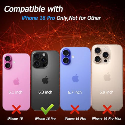 Battery Case for iPhone 16 Pro, [10000mAh] Enhanced Portable Protective Smart Qi Wireless Charger Case Battery Pack with CarPlay Wireless Charging Cover Compatible for iPhone 16 Pro (6.3 inch)-Black - size: iPhone 16 Pro