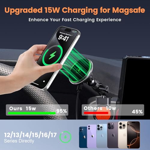 Magnetic Wireless Charger Mount Compatible with Toyota Tacoma 2024-2026 - style: Magnetic Charging