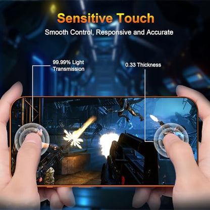 QsmQam Tempered Glass Screen Protector for iPhone 17 Pro Max, 9H+ Hardness - size: iPhone 17 Pro Max
