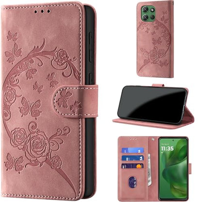 Wallet Case for Motorola Moto G Power (2025), Pink | RFID Blocking, Magnetic Closure, Card Holder, Kickstand, Shockproof Flip Cover - color: Pink