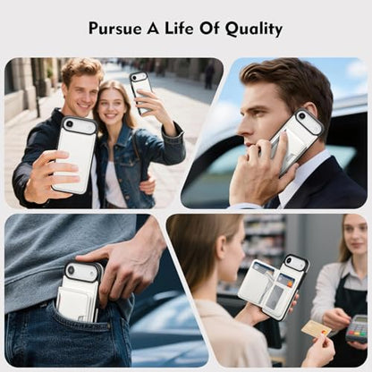 Antsturdy Compatible with MagSafe iPhone 17 Air Wallet Case,Beige | 2 in 1 Detachable Magnetic,Credit Card Holder Slots,RFID Blocking,PU Leather,Kickstand,Flip Folio Phone Cover for Men & Women - color: Beige, size: iPhone 17 Air - 6.5"