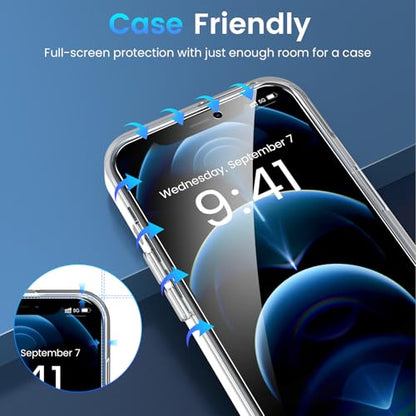Fotbor for [3+3 Pack] iPhone 12 Mini Screen Protector with Camera Lens Protector, 9H Shatterproof Tempered Glass Film with Easy Installation Frame, HD Clear Sensitive Full Coverage 5.4 Inch - size: iPhone 12 mini-5.4 inch