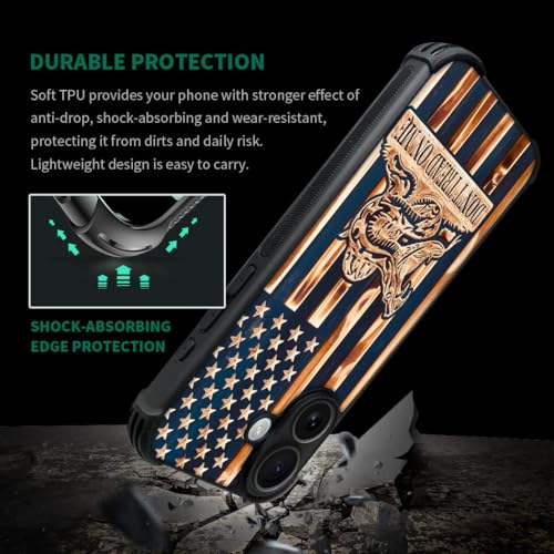 case for iPhone 17,Compatible with Magsafe,All-Round Protection Shockproof Anti-Scratches TPU Case Cover-Dont Tread On Me Wood Grain American Flag - color: Dont tread on me Wood grain American flag, size: IPhone 17