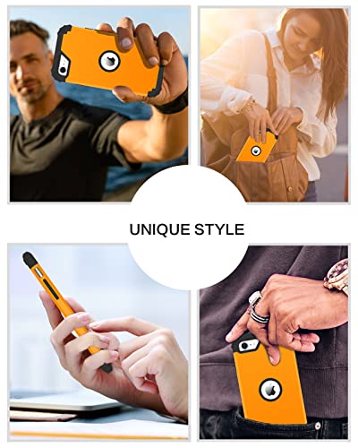 BENTOBEN for iPhone SE 2022 Case and iPhone SE 2020 Phone Case, Heavy Duty 3 in 1 Full Body Rugged Shockproof Hybrid Hard PC Soft Rubber Bumper Drop Protective Girls Women Boy Men Cover, Deep Yellow - color: Black/Deep Yellow