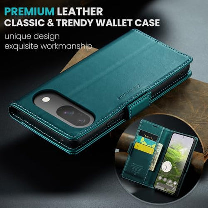 Wallet Case for Google Pixel 10/Google Pixel 10 Pro, Magnetic Flip Case with RFID Blocking Card Holder Kickstand for Women Men, Shockproof Durable Protective Phone Cover (Green) - color: Green