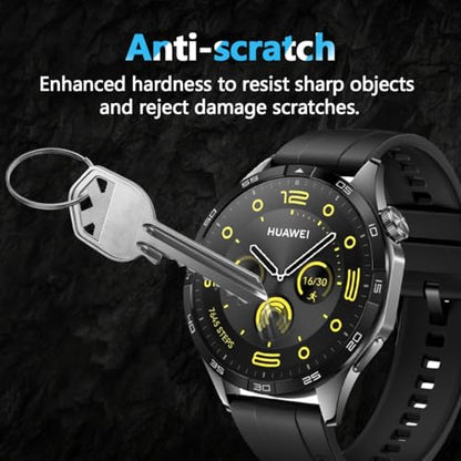 3 Pack Tempered Glass for Huawei Watch GT 4 46mm Screen Protector, 9H Hardness Anti Scratch, Impact-Protection, HD Clear Film, Screen Protector for Huawei Watch GT 4 46mm - size: for Huawei Watch GT 4 46mm
