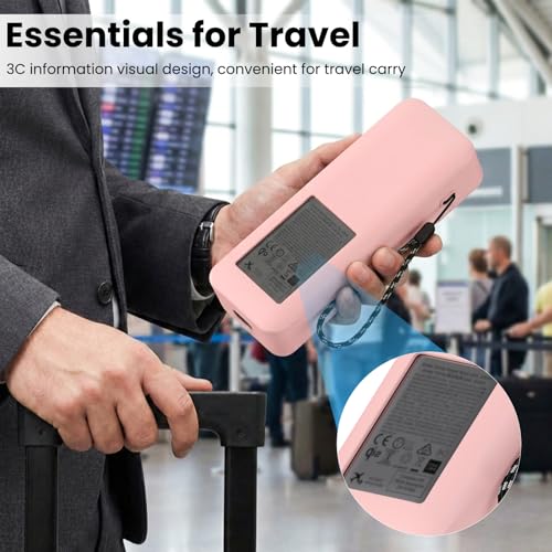 for Anker Prime Power Bank 26,250Mah 300W Case Cover | Soft Silicone Shockproof Protective Case for Anker 300W Prime Power Bank with Anti-Lost Strap, LCD Display Visible, Pink - color: Pink