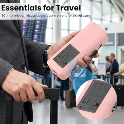 for Anker Prime Power Bank 26,250Mah 300W Case Cover | Soft Silicone Shockproof Protective Case for Anker 300W Prime Power Bank with Anti-Lost Strap, LCD Display Visible, Pink - color: Pink
