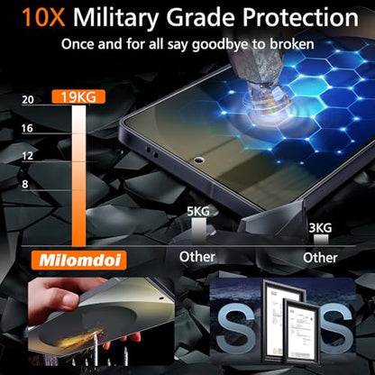 Milomdoi Screen Protector for Samsung Galaxy S25 Ultra,Tempered Glass | 3+3 Pack 9H+Hardness,Camera Lens Protector,Support Fingerprint Unlock,Easy Installation,Case Friendly,Shatterproof No Bubble - size: Galaxy S25 Ultra 6.9 Inch