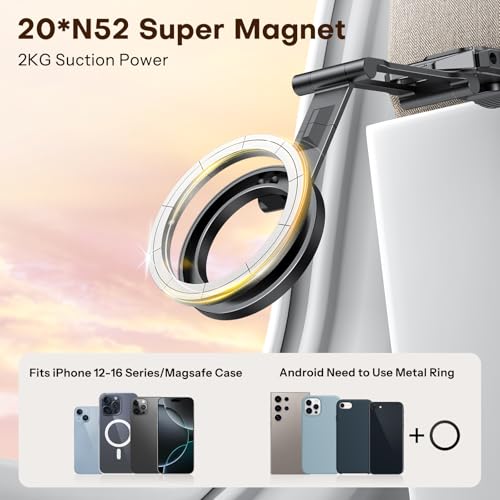 OMOTON TP02 [360° Rotating] Stable Clip Magnetic Phone Tripod for iPhone 17 - color: 1-Black