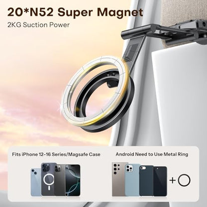 OMOTON TP02 [360° Rotating] Stable Clip Magnetic Phone Tripod for iPhone 17 - color: 1-Black