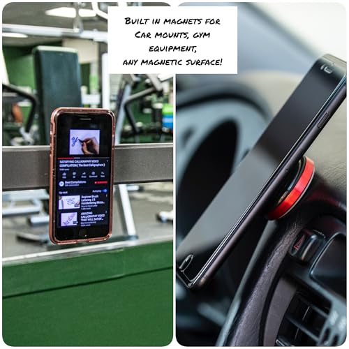 FAB POPS Magnetic Phone Grip, Kickstand and Mount, Adhesive Base, Black