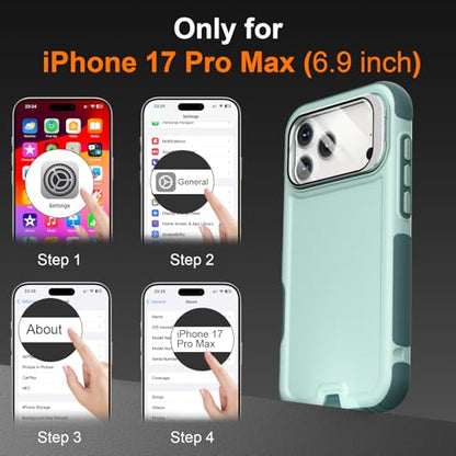Follaroma for iPhone 17 Pro Max Case with Stand, Built-in Camera Cover, Compatible with MagSafe, Heavy Duty Shockproof Protection Phone Case, Anti-Drop, Magnetic Dual Layer Protective Cover,6.9",Green - color: Green, size: iPhone 17 Pro Max 6.9''