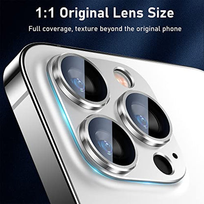 UniqueMe for iPhone 13 Pro/iPhone 13 Pro Max Camera Lens Protector - Silver - color: Silver