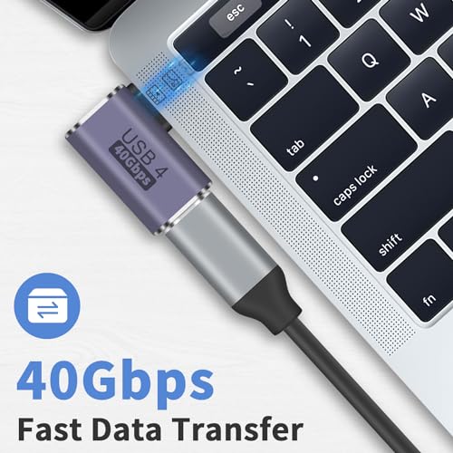 Duttek USB C Right Angle Adapter 40G (Two Styles), 90 Degree USB C Male to Female Adapter for Steam Deck, MacBook, Meta Quest, Phone - style: Right Angle USB C+USB C 90 Degree Adapter