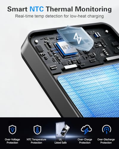 golioklsy Portable Charger Power Bank, 10000mAh Phone Charger with Built-in Cable, 20W PD Fast Charging, Slim Battery Pack with LED Display, Travel Essential for iPhone 17/16/15/14 All Series, Black - color: 01.Black