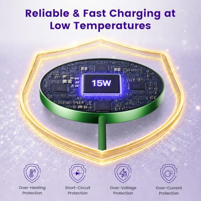 15W Magnetic Fast Charging Pad, Wireless Charger for Apple MagSafe - color: Dark Green*3
