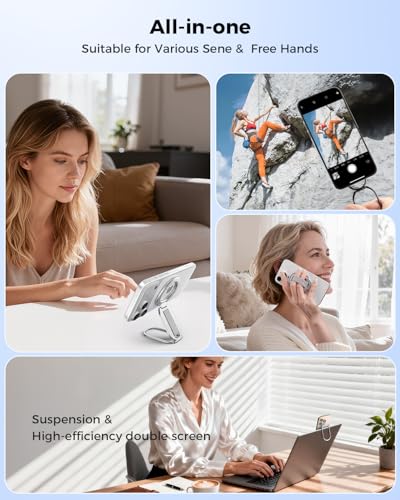 SUPERONE Dual-Sided Magnetic Phone Grip Kickstand for Magsafe Ring Holder - color: Sliver