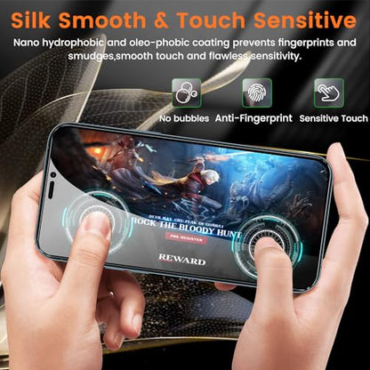 Lesakit 3+3 Pack Privacy Screen Protector for iPhone 12 Pro Max 6.7-Inch with 3 Pack Camera Lens Protector, Anti Spy Tempered Glass Film 9H Hardness Bubble Free Case Friendly - size: iPhone 12 Pro Max