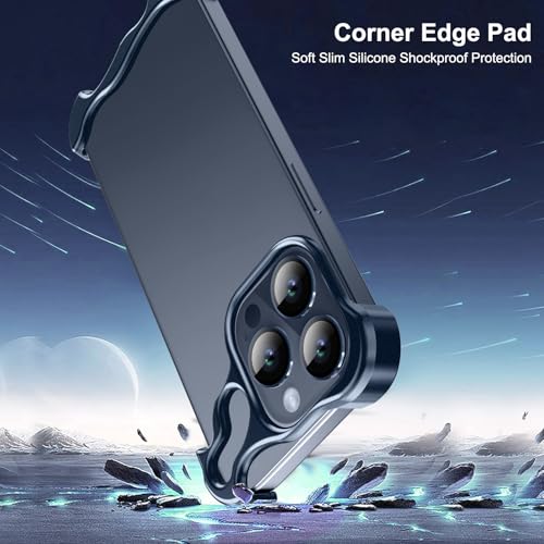 Frameless Phone Case Crafted for iPhone 14 Pro Max Blue - color: Aluminum Blue, size: iPhone 14 Pro Max