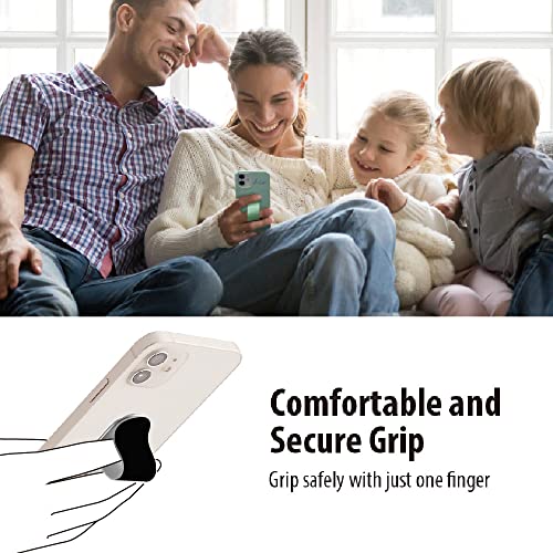 Momostick Premium Flatstick Collection, Slim Phone Grip and Stand, Adjustable Finger Loop Holder for All Smartphones, Universal and Pocket-Friendly Selfie Stand - color: True White
