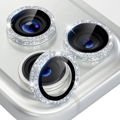 iPhone 17/16/15/14 Pro Max/Pro Camera Lens Protector Glitter - color: Glitter Silver