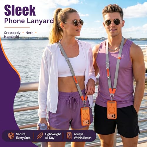 Phone Lanyard, Adjustable Anti-Theft Neck Strap, Gray - color: Gray