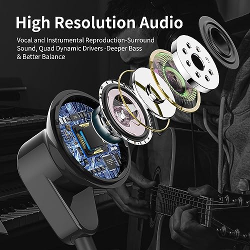 Jelanry 3.5mm Earbuds with Microphone Wired Headphones for Laptop PC, Black - color: Black