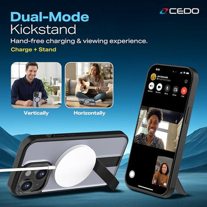CEDO Magnetic Kickstand Case for iPhone 15, MagSafe Compatible Black - size: iPhone 15