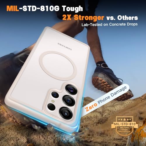 Maledan Magnetic Case for Samsung Galaxy S25 Ultra [Stain-Resistant] [Military-Grade Protection] [Compatible with MagSafe] [Anti-Yellowing] - S25 Ultra Case Bumper Cover, StainGuard Titanium Champagne - color: StainGuard Titanium Champagne