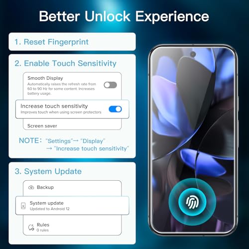 JETech Screen Protector for Google Pixel 9 Pro, 2+2 Pack - size: Pixel 9 Pro