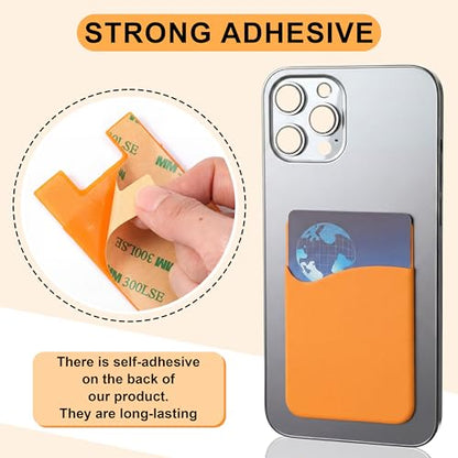 Frienda 24 Pcs Phone Card Holder Adhesive Silicone Wallet, Bright Color - color: Bright Colors