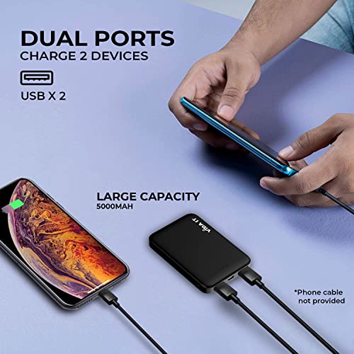 Vida IT 2-Pack Ultra Compact Power Bank Battery Pack for Heated Vest Jacket Coat Scarf Socks, 5000mAh USB Power Pack Portable Charger for iPhone Samsung Android Phone, Lightweight and Small 2A 5V DC - color: [2-Pack] Power Bank