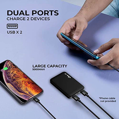 Vida IT 2-Pack Ultra Compact Power Bank Battery Pack for Heated Vest Jacket Coat Scarf Socks, 5000mAh USB Power Pack Portable Charger for iPhone Samsung Android Phone, Lightweight and Small 2A 5V DC - color: [2-Pack] Power Bank