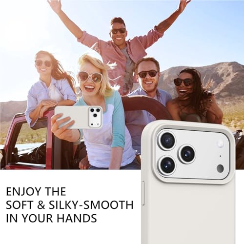 GUAGUA Compatible with iPhone 17 Pro Max Case 6.9 Inch Liquid Silicone Soft Gel Rubber Slim Thin Microfiber Lining Cushion Texture Cover Shockproof Protective Phone Case for iPhone 17 Pro Max, Stone - color: Stone, size: iPhone 17 Pro Max