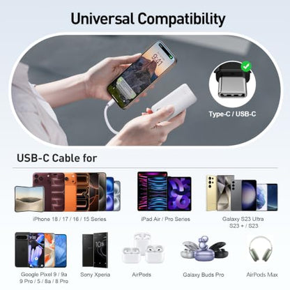 iWALK Mini Portable Charger 10,000mAh, 22.5W USB-C Fast Charging Power Bank with Built-in Cable, Travel Essential Ultra-Small Battery Pack Compatible for iPhone 17/16/16 Pro/15, Samsung, Google, White - color: White 22.5W