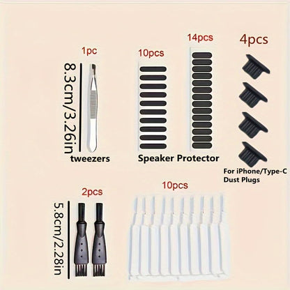 10 Pack Generic Anti Dust Plug Cover Charging Port Protector Cap with Cleaning Brush for Phone 14/15/16 Series, Galaxy S22/S21/S20, Note 20/10, All USB C and Lightning Devices