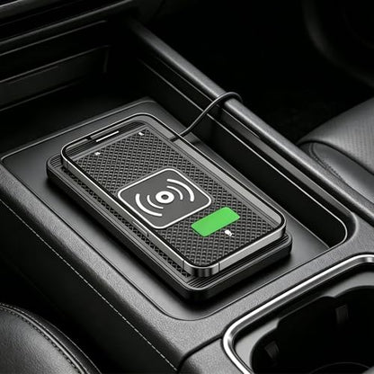 Wireless Charger Car Charging Pad 15W Fast Car Wireless Charger Pad, 15W Fast Charging, Anti-Slip, Universal Qi Compatible with iPhone and Wireless Charging Phones, Black(USB-C)