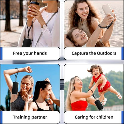 Phone Wrist Strap Hand Lanyard with LifetimeWarranty, Universal Adjustable Nylon Cell Phone String Holder Compatible with apple iPhone & Samsung,Anti-Drop Safety for Key Wallet Camera - color: 2pack (Short-black)