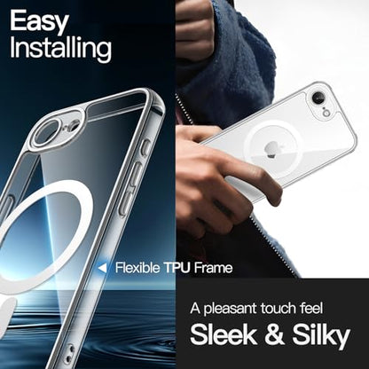 JETech Magnetic Case for iPhone 17e (2026) / iPhone 16e Compatible with MagSafe, Shockproof Phone Bumper Cover, Anti-Scratch Clear Back, 6.1-Inch Display (Clear) - color: Clear, size: iPhone 17e/16e