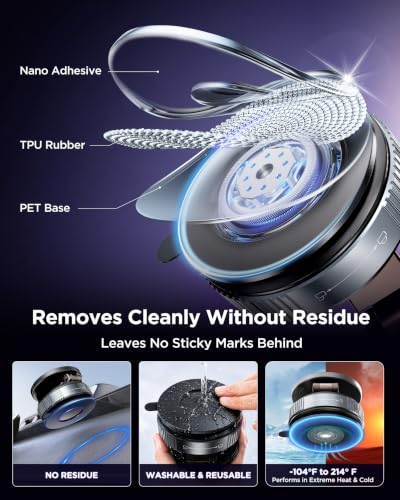 MSXTTLY Car Phone Holder,Vacuum Magnetic Suction Cup Phone Mount Nano Gel