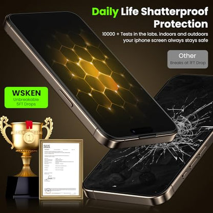 WSKEN for iPhone 16 Pro Max Privacy Screen Protector - 4 Way 360 Anti Spy