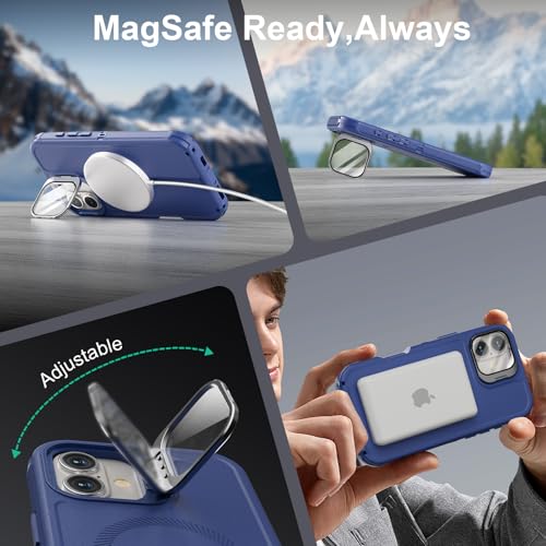 Follaroma for iPhone 16 Case with Magnetic,Heavy Duty Case,6.1'',Navy - color: Navy, size: iPhone 16 6.1''
