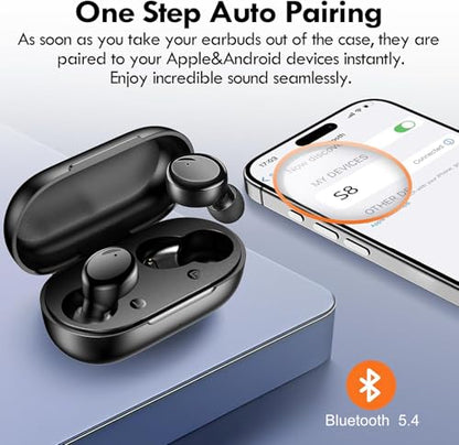 Lanteso True Wireless Earbuds Bluetooth 5.4, in Ear Headphones - color: Black