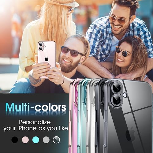 Supdeal Crystal Clear Case for iPhone 16, [Not Yellowing] [Camera Protection] [Military Grade Drop Tested] Transparent Shockproof Protective Soft Silicone Slim Cover, 6.1 inch, Transparent - color: Transparent, size: iPhone 16