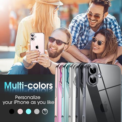 Supdeal Crystal Clear Case for iPhone 16, [Not Yellowing] [Camera Protection] [Military Grade Drop Tested] Transparent Shockproof Protective Soft Silicone Slim Cover, 6.1 inch, Transparent - color: Transparent, size: iPhone 16