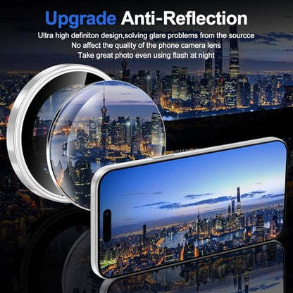 for iPhone Air Camera Lens Protector, Individual Metal Ring Tempered Glass Lens Cover,[Strong Adsorption] Scratch Resistant Thin HD Clear Lens Cover,1 Set-Slivery Ring