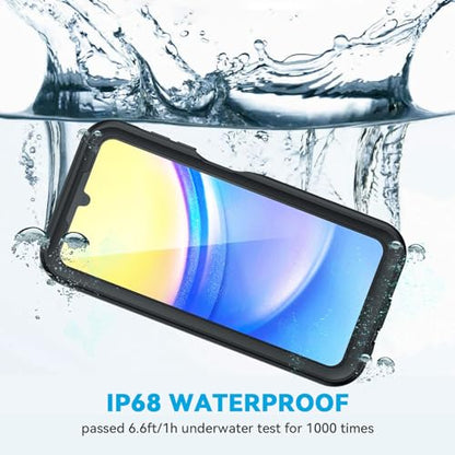 Lanhiem for Samsung Galaxy A15 5G Phone Case, IP68 Waterproof Dustproof Cover with Screen Protector, Heavy Duty Full Body Protective Case for Samsung Galaxy A15 5G, Blue/Clear - color: Blue