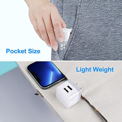 USB Wall Charger, Charging Cube,2Pack Flat USB Charger Block Charging Block Fast Charging Box Right Angle Plug Adapter for iPad Pro,iPad Air,iPad mini,iPhone 17 16 15 14 13 12 11,Samsung,Pixel 10 9 8 - color: Off-white